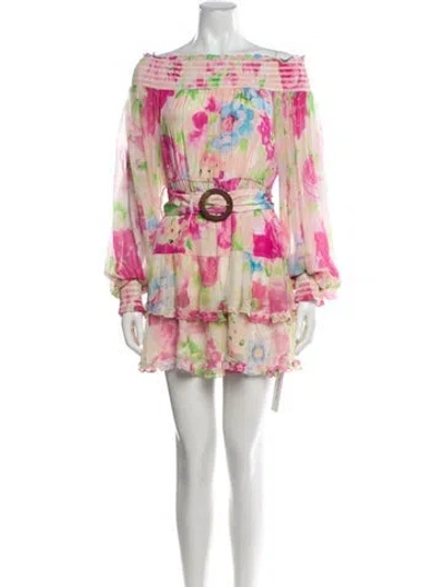 Pre-owned Rococo Sand Floral Print Mini Dress W/ Tags In Multi
