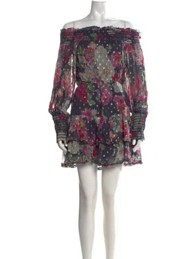 Pre-owned Rococo Sand Floral Print Mini Dress W/ Tags In Multicolor