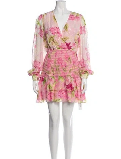 Pre-owned Rococo Sand Floral Print Mini Dress W/ Tags In Pink