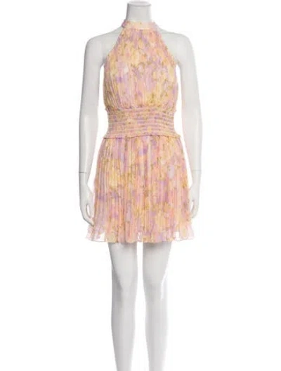 Pre-owned Rococo Sand Floral Print Mini Dress W/ Tags In Pink