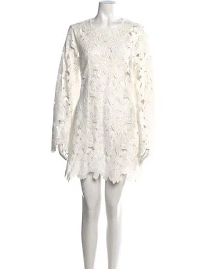Pre-owned Rococo Sand Floral Print Mini Dress In White