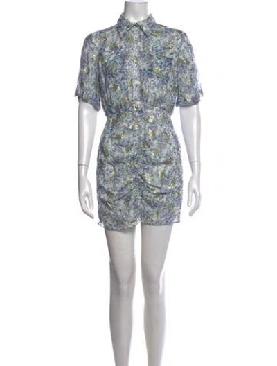 Pre-owned Rococo Sand Floral Print Mini Dress In White