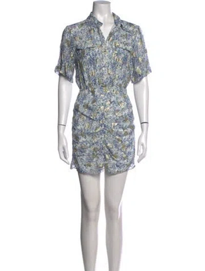 Pre-owned Rococo Sand Floral Print Mini Dress In White