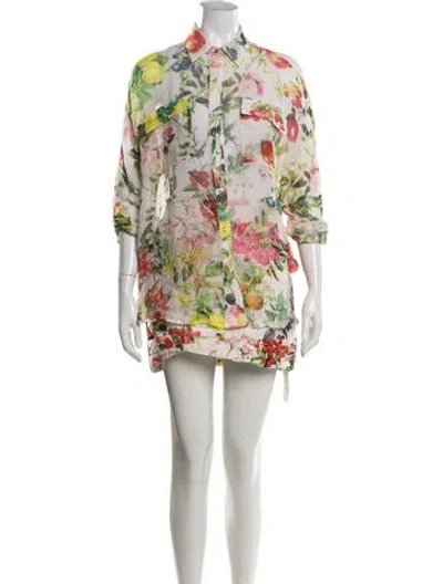 Pre-owned Rococo Sand Floral Print Pleated Accents Skirt Set In Neutrals