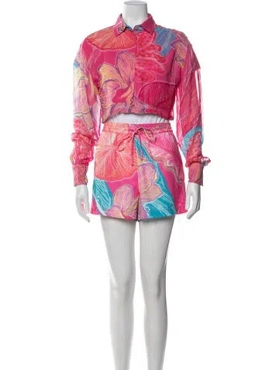 Pre-owned Rococo Sand Floral Print Short Set In Multi