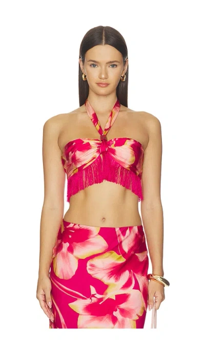 Rococo Sand Fringe Top In Pink