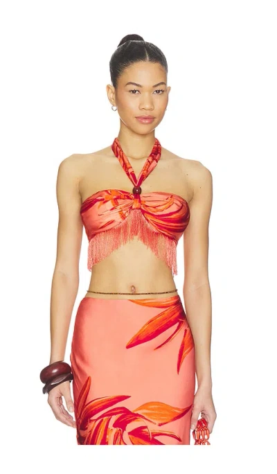 Rococo Sand Fringe Top In Red