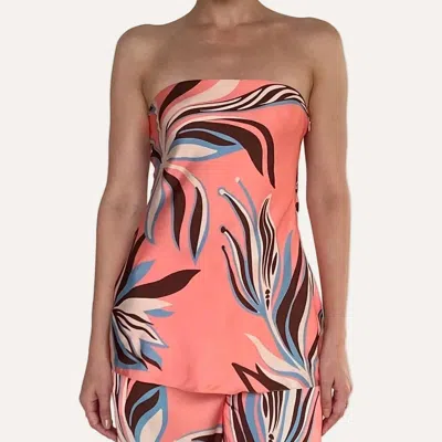 Rococo Sand Frn Strapless Top In Pink In Multi