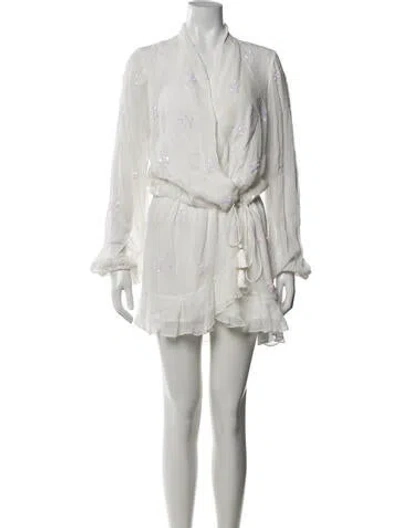 Pre-owned Rococo Sand Graphic Print Mini Dress In Metallic/neutrals