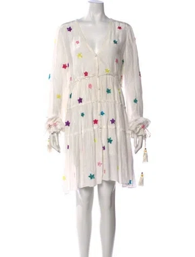 Pre-owned Rococo Sand Graphic Print Mini Dress In Neutral