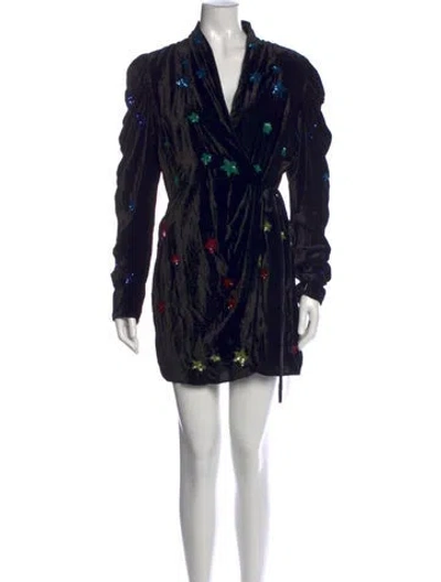 Pre-owned Rococo Sand Graphic Print Mini Dress W/ Tags In Black