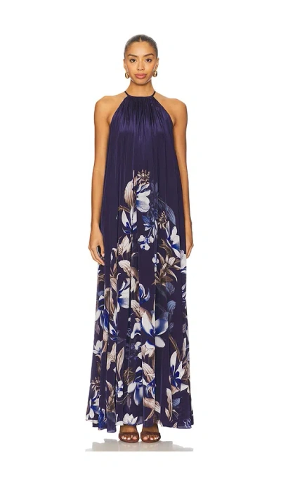 Rococo Sand Halter Maxi Dress In Blue