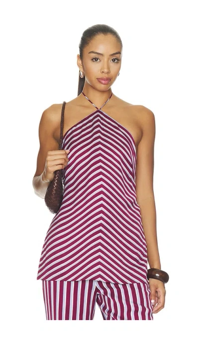 Rococo Sand Halter Neck Top In Stripes