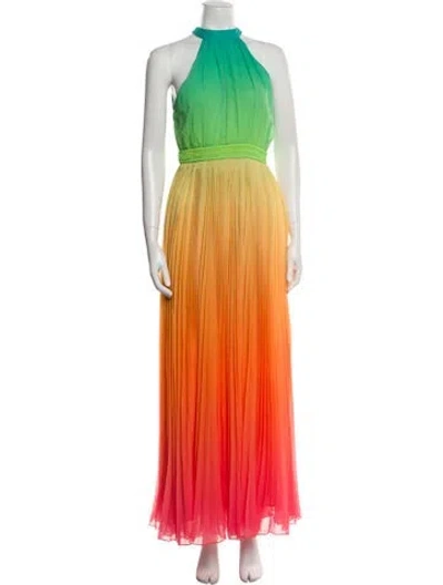 Pre-owned Rococo Sand Halterneck Long Dress In Green