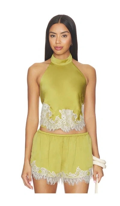 Rococo Sand Halterneck Top In Olive