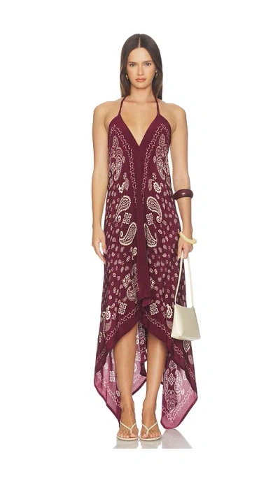 Rococo Sand High-low Handkerchief Dress In Burgundy