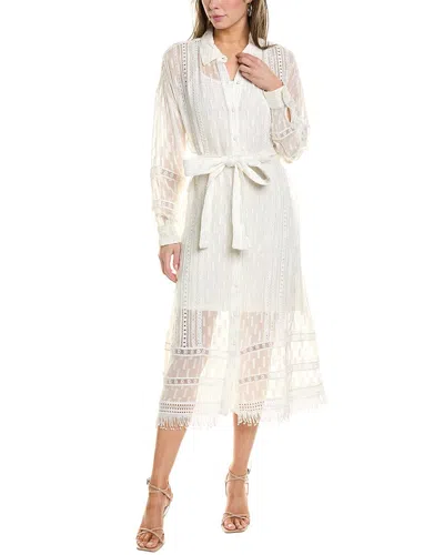 Rococo Sand Lace Insert Shirtdress In White