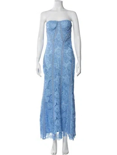 Pre-owned Rococo Sand Lace Pattern Long Dress In Blue