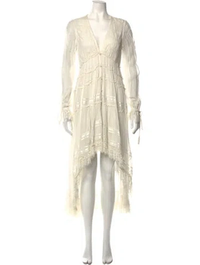 Pre-owned Rococo Sand Lace Pattern Long Dress W/ Tags In Neutrals