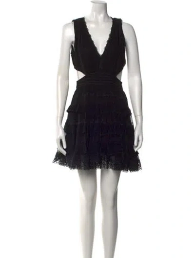 Pre-owned Rococo Sand Lace Pattern Mini Dress In Black