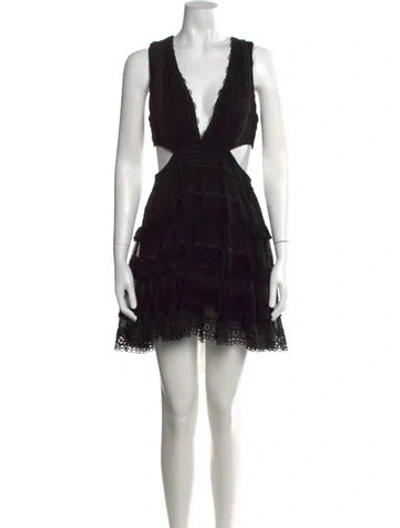 Pre-owned Rococo Sand Lace Pattern Mini Dress In Black