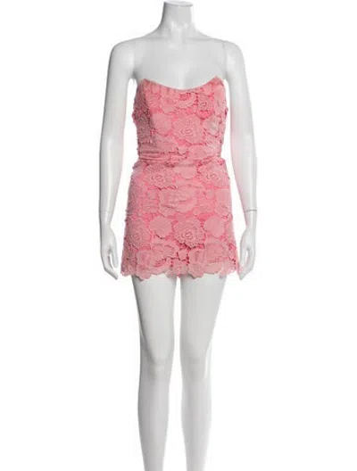 Pre-owned Rococo Sand Lace Pattern Mini Dress In Pink
