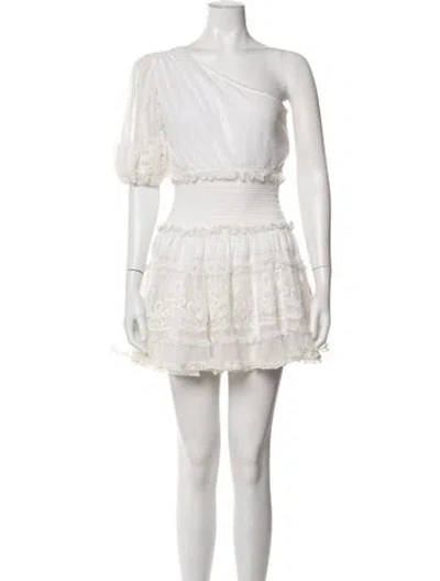 Pre-owned Rococo Sand Lace Pattern Mini Dress W/ Tags In White