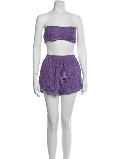 Pre-owned Rococo Sand Lace Pattern Short Set In Multi