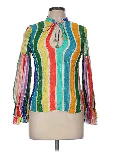Pre-owned Rococo Sand Long Sleeve Blouse In Green