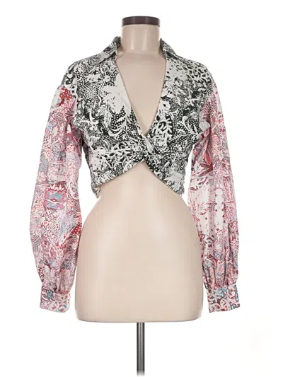 Pre-owned Rococo Sand Long Sleeve Blouse In Silver