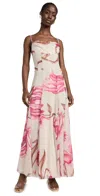 Rococo Sand Maxi Dress White Pink In White Pink