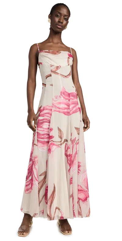 Rococo Sand Maxi Dress White Pink