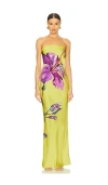 Rococo Sand Maxi Dress In Yellow Purple
