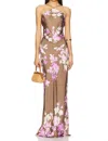 Rococo Sand Maxi Strapless Dress In Multi