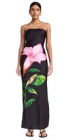 Rococo Sand Maxi Tube Strapless Dress Black In Black