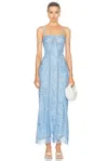 Rococo Sand Midi Dress In Steel Blue
