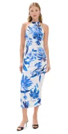 Rococo Sand Midi Dress White Blue In White Blue