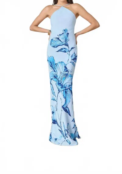 Rococo Sand Milo Halter Maxi Dress In Blue