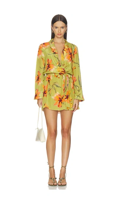 Rococo Sand Mini Dress With Detachable Belt ミニドレス In Green