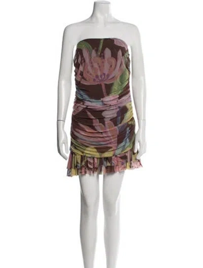 Pre-owned Rococo Sand Nylon Mini Dress In Brown