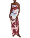 Rococo Sand Off-shoulder Maxi Dress In Blue