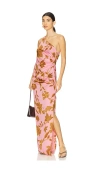 Rococo Sand One Shoulder Ruched Maxi Dress