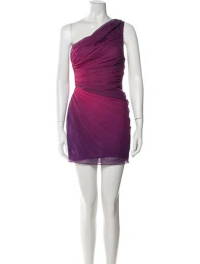Pre-owned Rococo Sand One-shoulder Mini Dress In Purple