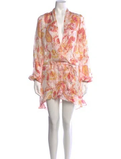 Pre-owned Rococo Sand Paisley Print Mini Dress In Metallic/neutrals