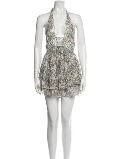 Pre-owned Rococo Sand Paisley Print Mini Dress In White