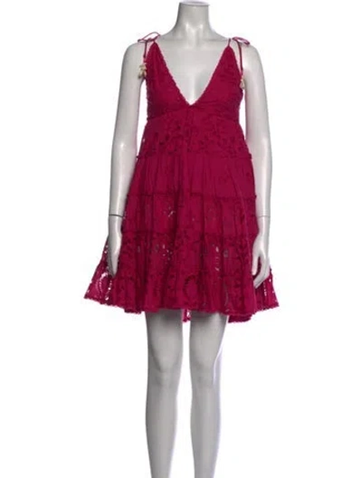 Pre-owned Rococo Sand Patterned Mini Dress In Pink
