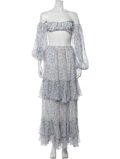 Pre-owned Rococo Sand Patterned Ruffle Embellishment Skirt Set