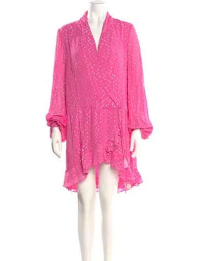 Pre-owned Rococo Sand Polka Dot Print Knee-length Dress In Pink