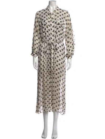 Pre-owned Rococo Sand Polka Dot Print Long Dress In Neutrals