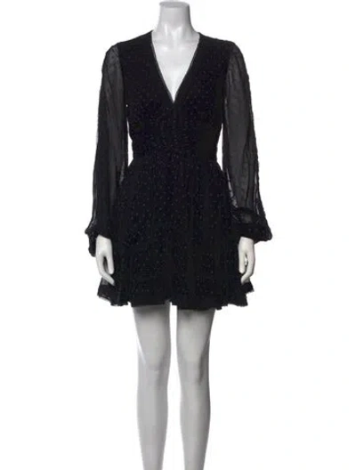 Pre-owned Rococo Sand Polka Dot Print Mini Dress In Black